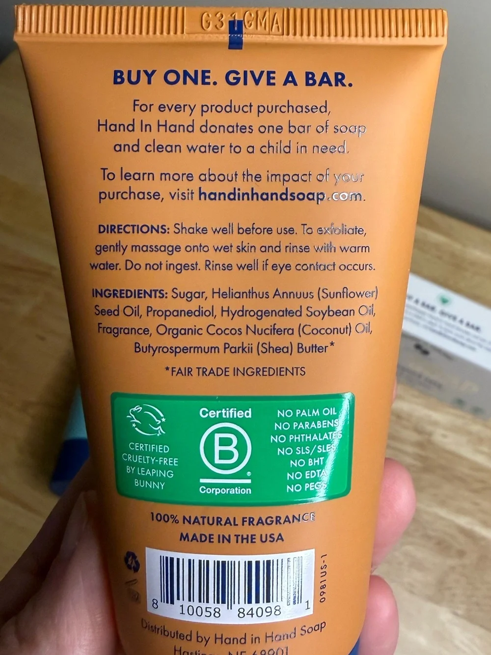 Hand in Hand Body Wash, Sugar Scrub, and Bar Soap